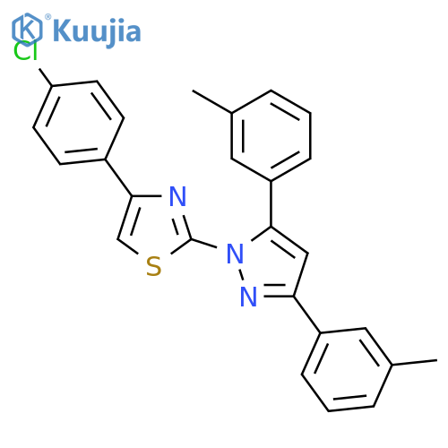 2-[3,5-bis(3-methylphenyl)-1H-pyrazol-1-yl]-4-(4-chlorophenyl)-1,3-thiazole structure
