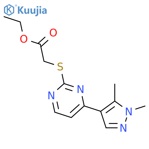ethyl 2-{4-(1,5-dimethyl-1H-pyrazol-4-yl)pyrimidin-2-ylsulfanyl}acetate structure