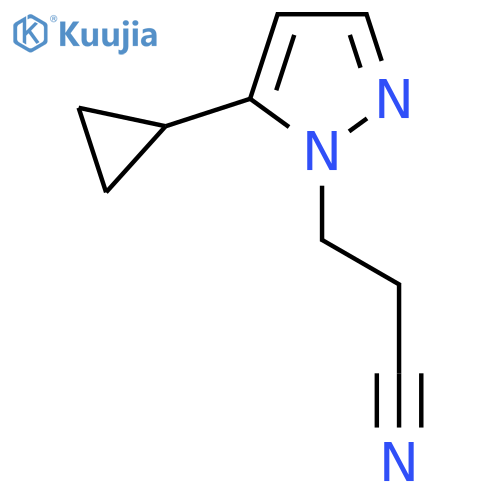 3-(5-Cyclopropyl-1H-pyrazol-1-yl)propanenitrile structure