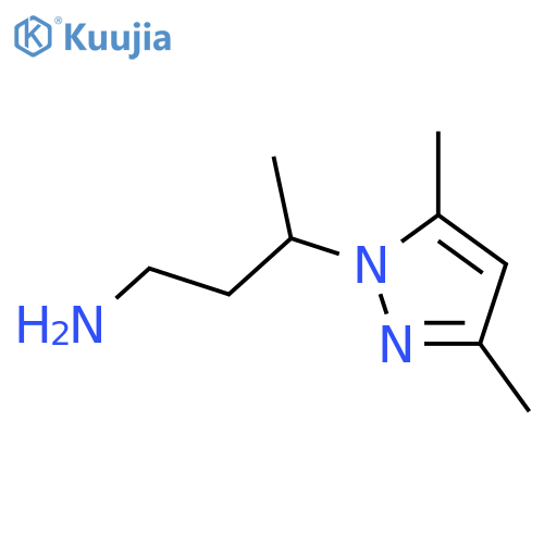 3-(3,5-dimethyl-1H-pyrazol-1-yl)butan-1-amine structure