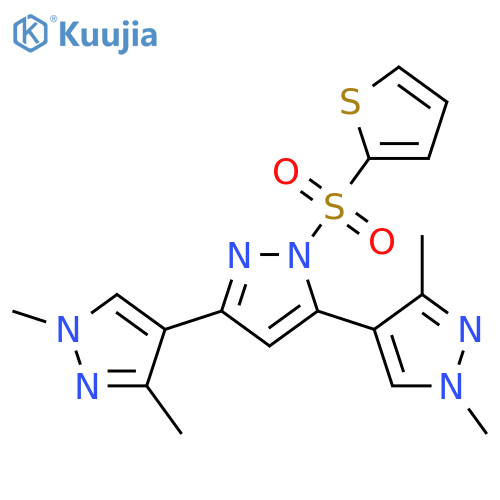 <br>1,1'',3,3''-tetramethyl-1'-(thien-2-ylsulfonyl)-1H,1'H,1''H-4,3':5',4''-ter pyrazole structure