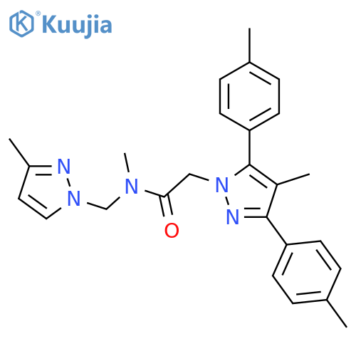 <br>N-Methyl-2-(4-methyl-3,5-di-p-tolyl-pyrazol-1-yl)-N-(3-methyl-pyrazol-1-ylm ethyl)-acetamide structure