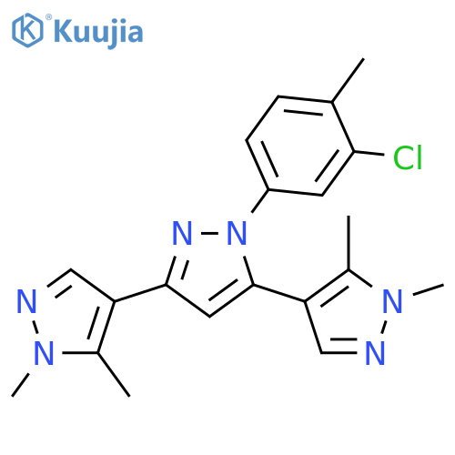 <br>1'-(3-Chloro-4-methyl-phenyl)-1,5,1'',5''-tetramethyl-1H,1'H,1''H-[4,3';5', 4'']terpyrazole structure
