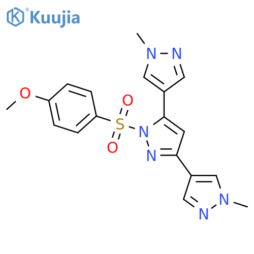 <br>1'-(4-Methoxy-benzenesulfonyl)-1,1''-dimethyl-1H,1'H,1''H-[4,3';5',4'']terp yrazole structure