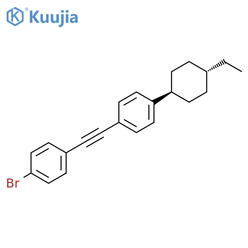 Benzene, 1-bromo-4-[[4-(4-ethylcyclohexyl)phenyl]ethynyl]-, trans- (9CI) structure