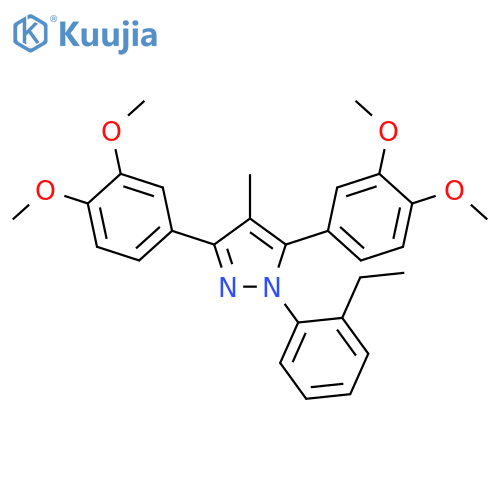 3,5-Bis-(3,4-dimethoxy-phenyl)-1-(2-ethyl-phenyl)-4-methyl-1H-pyrazole structure