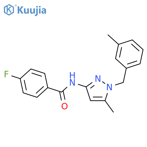 4-fluoro-N-[5-methyl-1-(3-methylbenzyl)-1H-pyrazol-3-yl]benzamide structure