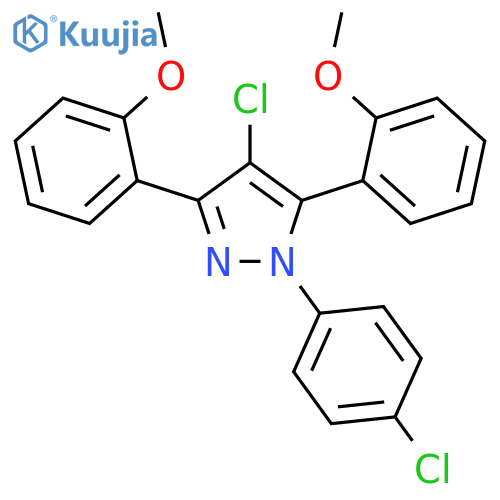 4-Chloro-1-(4-chloro-phenyl)-3,5-bis-(2-methoxy-phenyl)-1H-pyrazole structure