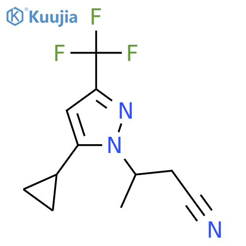 3-5-cyclopropyl-3-(trifluoromethyl)-1H-pyrazol-1-ylbutanenitrile structure