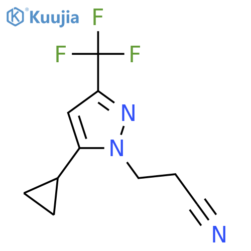 3-5-cyclopropyl-3-(trifluoromethyl)-1H-pyrazol-1-ylpropanenitrile structure
