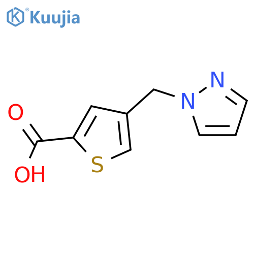 4-(1H-pyrazol-1-yl)methylthiophene-2-carboxylic acid structure