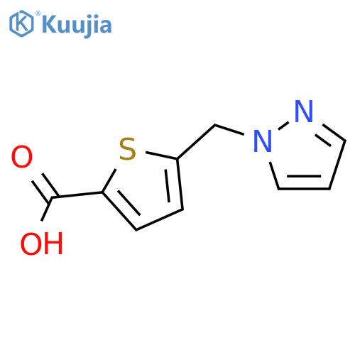 5-(1H-pyrazol-1-ylmethyl)thiophene-2-carboxylic acid structure