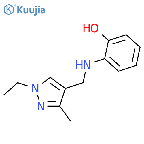 2-{(1-ethyl-3-methyl-1H-pyrazol-4-yl)methylamino}phenol structure