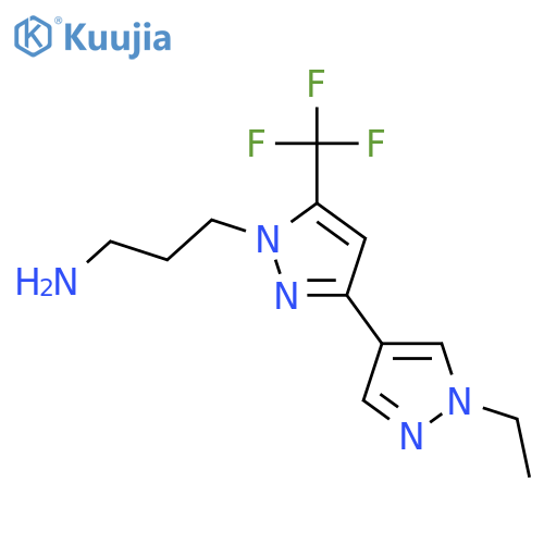 3-3-(1-ethyl-1H-pyrazol-4-yl)-5-(trifluoromethyl)-1H-pyrazol-1-ylpropan-1-amine structure