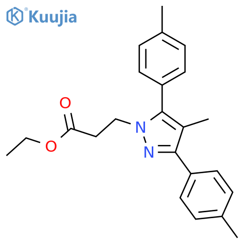 3-(4-Methyl-3,5-di-p-tolyl-pyrazol-1-yl)-propionic acid ethyl ester structure