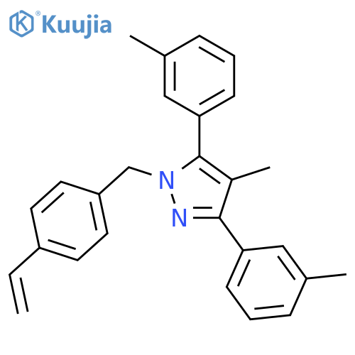 1-(4-ethenylbenzyl)-4-methyl-3,5-bis(3-methylphenyl)-1H-pyrazole structure