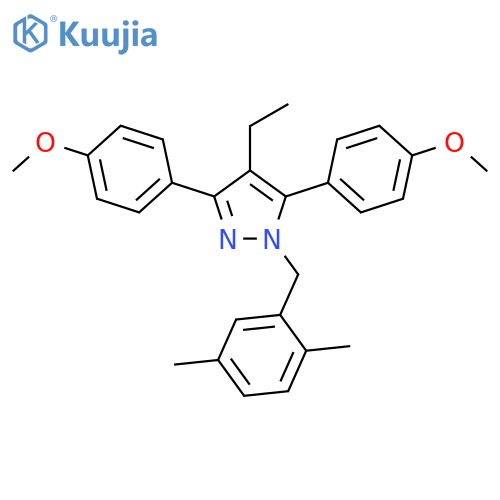 1-(2,5-Dimethyl-benzyl)-4-ethyl-3,5-bis-(4-methoxy-phenyl)-1H-pyrazole structure