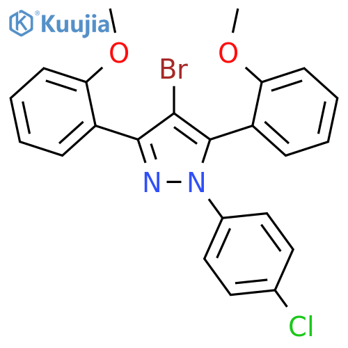 4-Bromo-1-(4-chloro-phenyl)-3,5-bis-(2-methoxy-phenyl)-1H-pyrazole structure