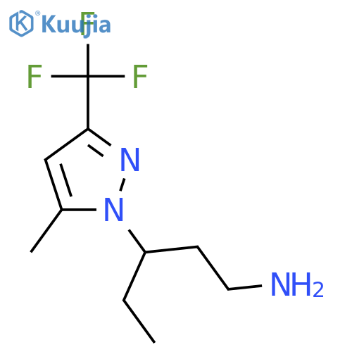 3-5-methyl-3-(trifluoromethyl)-1H-pyrazol-1-ylpentan-1-amine structure