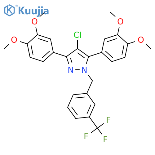 <br>4-Chloro-3,5-bis-(3,4-dimethoxy-phenyl)-1-(3-trifluoromethyl-benzyl)-1H-pyr azole structure
