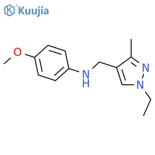 (1-Ethyl-3-methyl-1H-pyrazol-4-ylmethyl)-(4-methoxy-phenyl)-amine structure