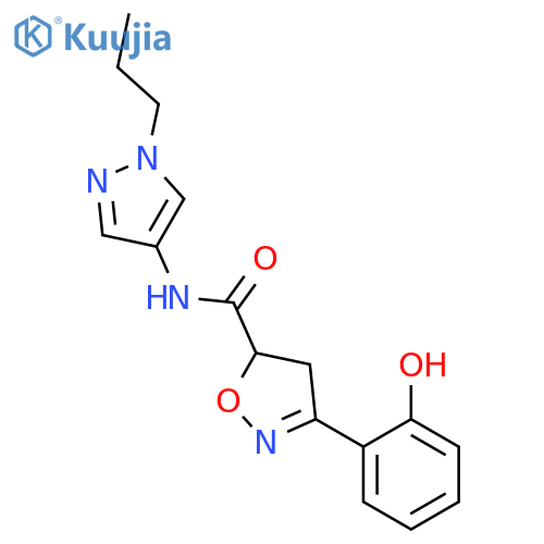 <br>3-(2-Hydroxy-phenyl)-4,5-dihydro-isoxazole-5-carboxylic acid (1-propyl-1H-p yrazol-4-yl)-amide structure