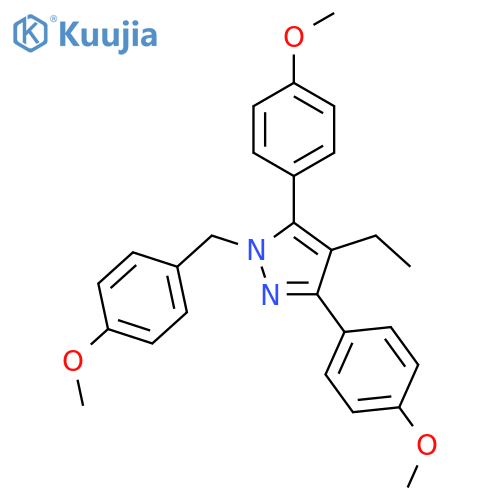 4-Ethyl-1-(4-methoxy-benzyl)-3,5-bis-(4-methoxy-phenyl)-1H-pyrazole structure