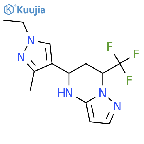1-ethyl-3-methyl-4-7-(trifluoromethyl)-4H,5H,6H,7H-pyrazolo1,5-apyrimidin-5-yl-1H-pyrazole structure