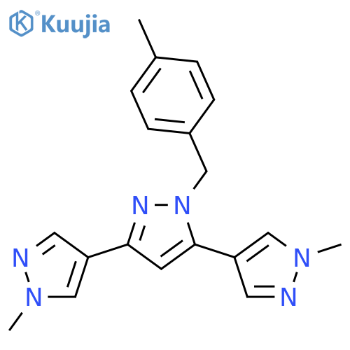 1,1''-Dimethyl-1'-(4-methyl-benzyl)-1H,1'H,1''H-[4,3';5',4'']terpyrazole structure