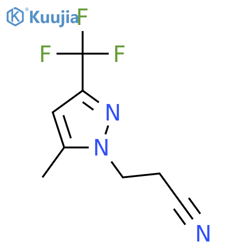 3-5-methyl-3-(trifluoromethyl)-1H-pyrazol-1-ylpropanenitrile structure
