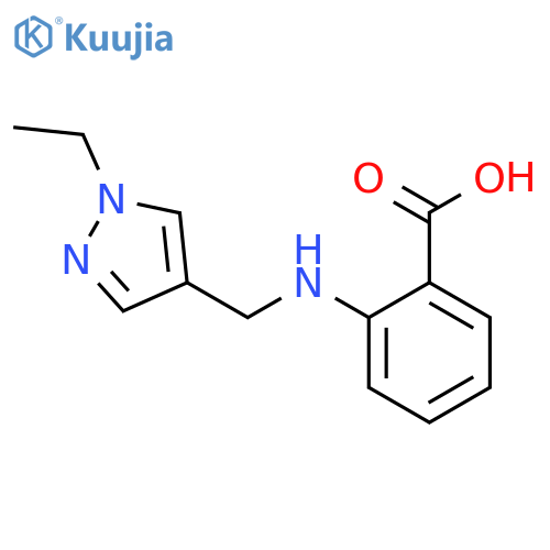 2-{(1-ethyl-1H-pyrazol-4-yl)methylamino}benzoic acid structure