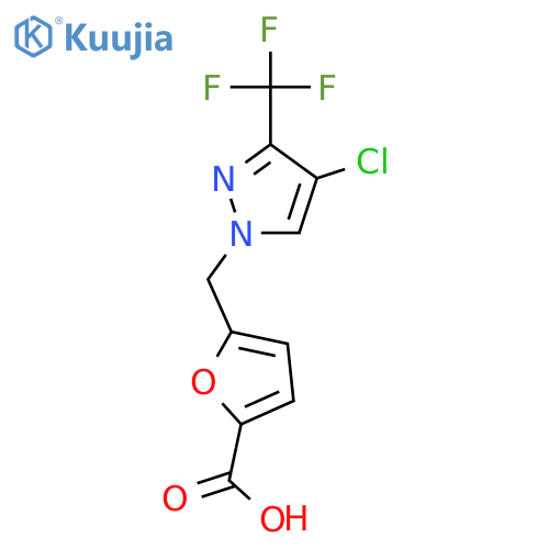 5-{4-chloro-3-(trifluoromethyl)-1H-pyrazol-1-ylmethyl}furan-2-carboxylic acid structure