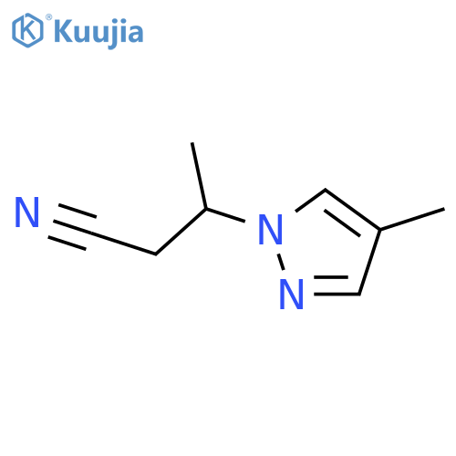 3-(4-methyl-1H-pyrazol-1-yl)butanenitrile structure