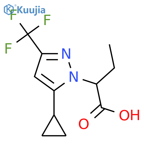 2-5-Cyclopropyl-3-(trifluoromethyl)-1H-pyrazol-1-ylbutanoic Acid structure