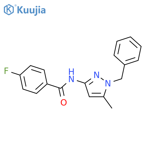 N-(1-benzyl-5-methyl-1H-pyrazol-3-yl)-4-fluorobenzamide structure
