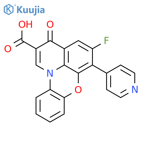 3H-Pyrido[3,2,1-kl]phenoxazine-2-carboxylic acid, 5-fluoro-3-oxo-6-(4-pyridinyl)- structure
