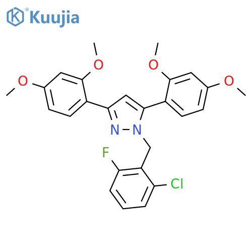 1-(2-Chloro-6-fluoro-benzyl)-3,5-bis-(2,4-dimethoxy-phenyl)-1H-pyrazole structure