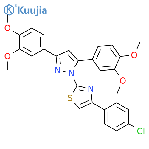 <br>2-[3,5-Bis-(3,4-dimethoxy-phenyl)-pyrazol-1-yl]-4-(4-chloro-phenyl)-thiazol e structure