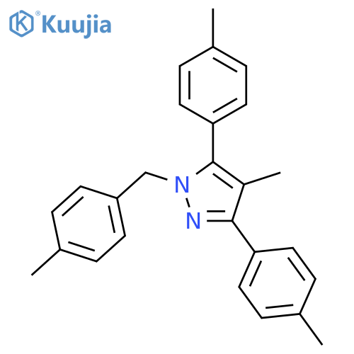 4-Methyl-1-(4-methyl-benzyl)-3,5-di-p-tolyl-1H-pyrazole structure