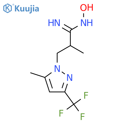 N'-hydroxy-2-methyl-3-5-methyl-3-(trifluoromethyl)-1H-pyrazol-1-ylpropanimidamide structure
