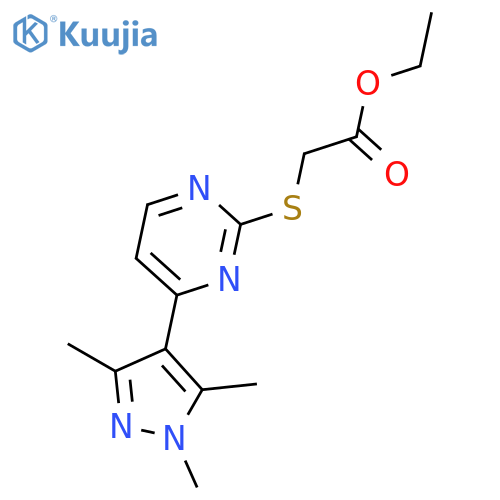 ethyl 2-{4-(1,3,5-trimethyl-1H-pyrazol-4-yl)pyrimidin-2-ylsulfanyl}acetate structure