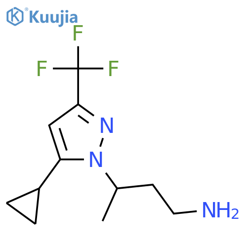 3-5-cyclopropyl-3-(trifluoromethyl)-1H-pyrazol-1-ylbutan-1-amine structure