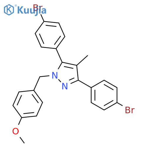 3,5-Bis-(4-bromo-phenyl)-1-(4-methoxy-benzyl)-4-methyl-1H-pyrazole structure