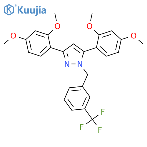 3,5-Bis-(2,4-dimethoxy-phenyl)-1-(3-trifluoromethyl-benzyl)-1H-pyrazole structure