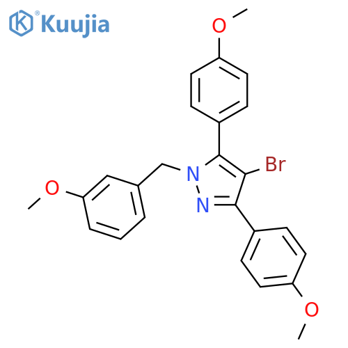 4-Bromo-1-(3-methoxy-benzyl)-3,5-bis-(4-methoxy-phenyl)-1H-pyrazole structure