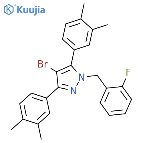 4-Bromo-3,5-bis-(3,4-dimethyl-phenyl)-1-(2-fluoro-benzyl)-1H-pyrazole structure