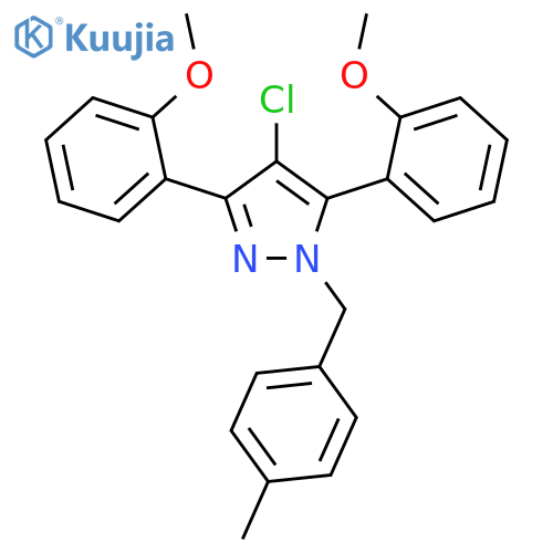 4-Chloro-3,5-bis-(2-methoxy-phenyl)-1-(4-methyl-benzyl)-1H-pyrazole structure