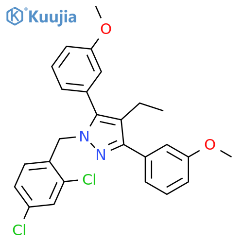 1-(2,4-Dichloro-benzyl)-4-ethyl-3,5-bis-(3-methoxy-phenyl)-1H-pyrazole structure