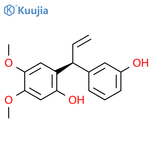 (3S)-3-(2-hydroxy-4,5-dimethoxyphenyl)-3-(3'-hydroxyphenyl)prop-1-ene structure
