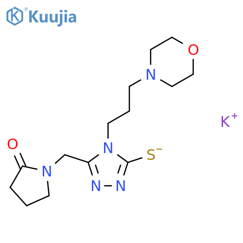 Potassium {4-3-(Morpholin-4-yl)propyl-5-(2-oxopyrrolidin-1-yl)methyl-4H-1,2,4-triazol-3-yl}sulfanide structure